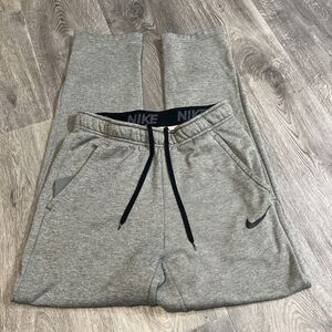 Nike Mens Therma Fit Dr-Fit Sweatpants  Fleece Lined Grey Drawstring  Small